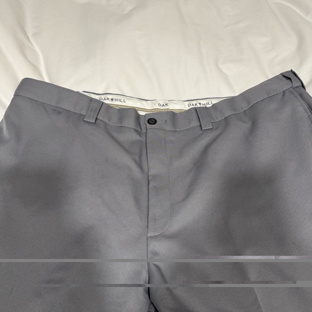 Oak Hill Dress Pants Mens 46x32 Gray Pleated Premium Relaxed Fit Big Tall - Picture 6 of 6